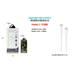 CAVO USB TYPE-C A USB TYPE-C 3.0 1MT COMPATIBILE SAMSUNG HUAWEI MAXTECH F-TC008