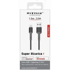 CAVO USB/LIGHTNING 3A 1.5 METRI SUPER RICARICA DATI PER IPAD IPOD IPHONE F-IP043