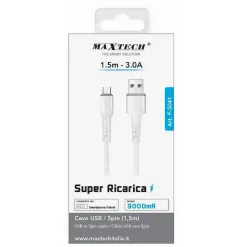 CAVO USB/MICRO USB 1.5MT 3 A SUPER RICARICA TRASFERIMENTO DATI SMARTPHONE F-S041