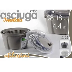 CENTRIFUGA PER VERDURA ASCIUGA INSALATA 28X18 CM 4,4 LT COLORI ASSORTITI 681455
