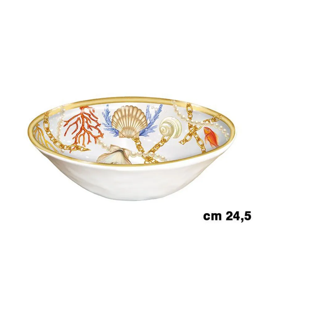 CENTRO TAVOLA CIOTOLA CONCHIGLIE CORALLI STILE MARINO INSALATIERA HOME DECOR