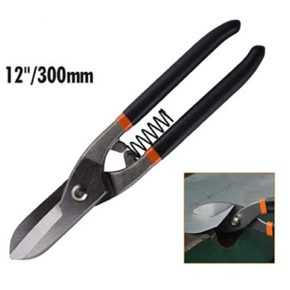 CESOIA PER LAMIERE DI FERRO 12" CON MOLLA FORBICI TAGLIO LUNGO DRITTO 30CM