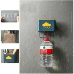 CESTELLO PORTA BACCHETTE POSATE CUCCHIAIO SPATOLE SCARICO CON GANCI PARETE 70214