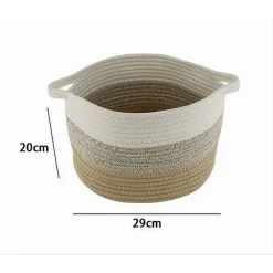 CESTINO CESTO IN TESSUTO DI CORDA INTRECCIATO PORTA OGGETTI TONDO 29X20 CM 10648