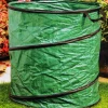 CESTINO CESTO PER RIFIUTI DA GIARDINO FOGLIE PLASTICA IMPERMEABILE CON MANICI
