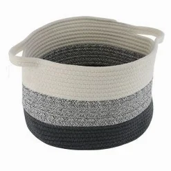 CESTINO CESTO TESSUTO CORDA INTRECCIATO PORTA OGGETTI ROTONDO 29 X 20 CM 10651