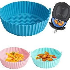 CESTINO IN SILICONE FRIGGITRICE AD ARIA TEGLIA RIUTILIZZABILE ANTIADERENTE 20CM