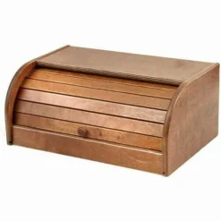 CESTINO PANE IN LEGNO CON SERRATURA IN NOCE SCURA DI BETULLA DUREVOLE 39X25XH17 CM