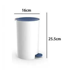 CESTINO PATTUMIERA A PEDALE ARREDO BAGNO BIANCO BLU IN PLASTICA ACCESSORIO 69893