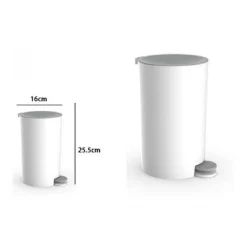 CESTINO PATTUMIERA ARREDO DA BAGNO BIANCO GRIGIO IN PLASTICA 16 X 25.5 CM 69851