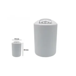 CESTINO PATTUMIERA ARREDO DA BAGNO IN PLASTICA GRIGIO 19.5 X 30.5 CM 69863