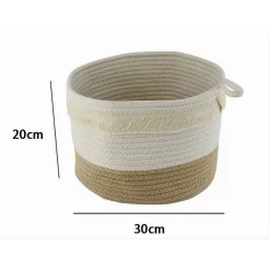 CESTINO PORTA BIANCHERIA OGGETTI CORDA INTRECCIATA CESTO ORGANIZER 30X20CM 10653