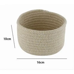 CESTINO PORTA OGGETTI CESTO IN TESSUTO INTRECCIATO ROTONDO CASA 16 X 10 CM 10640