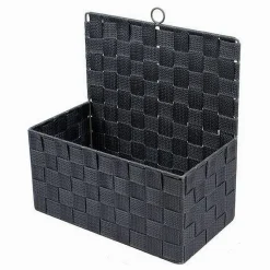 CESTINO PORTA OGGETTI CESTO TESSUTO GRIGIO SCURO ORGANIZER MULTIUSO CASA 79092