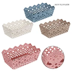 CESTINO PORTA OGGETTI CESTO PLASTICA RETTANGOLARE 24.5X15.2X9.2CM MULTIUSO 79471