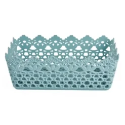 CESTINO PORTA OGGETTI CESTO PLASTICA RETTANGOLARE 24.5X15.2X9.2CM MULTIUSO 79471