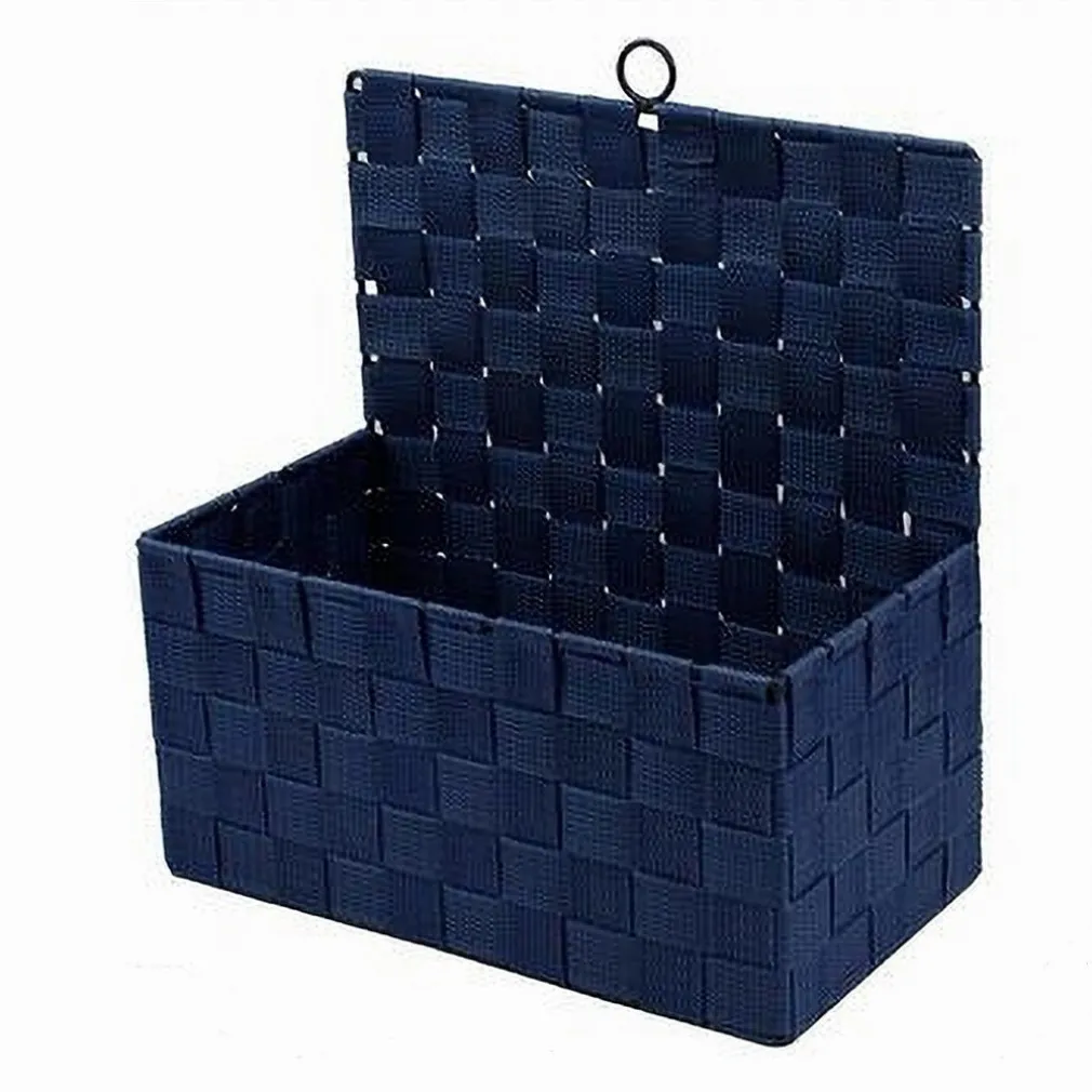 CESTINO PORTA OGGETTI CESTO IN TESSUTO BLU ORGANIZER MULTIUSO PER CASA 79094