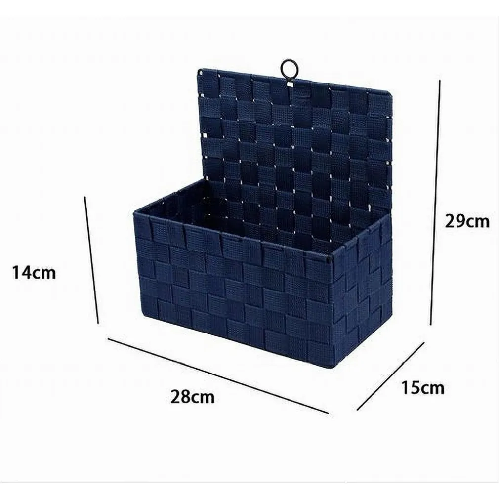CESTINO PORTA OGGETTI CESTO IN TESSUTO BLU ORGANIZER MULTIUSO PER CASA 79094