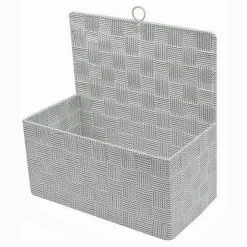 CESTINO PORTA OGGETTI CESTO TESSUTO GRIGIO CHIARO ORGANIZER MULTIUSO CASA 79090