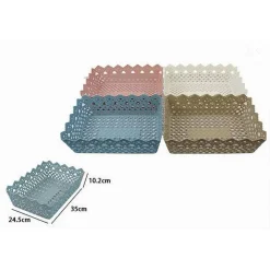 CESTINO PORTA TUTTO OGGETTI MULTIUSO PLASTICA RETTANGOLARE 35X24.5X10.2 CM 79473