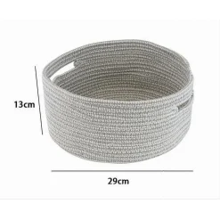 CESTINO PORTAOGGETTI CESTO CON MANICI IN TESSUTO INTRECCIATO TONDO 29X13CM 10639