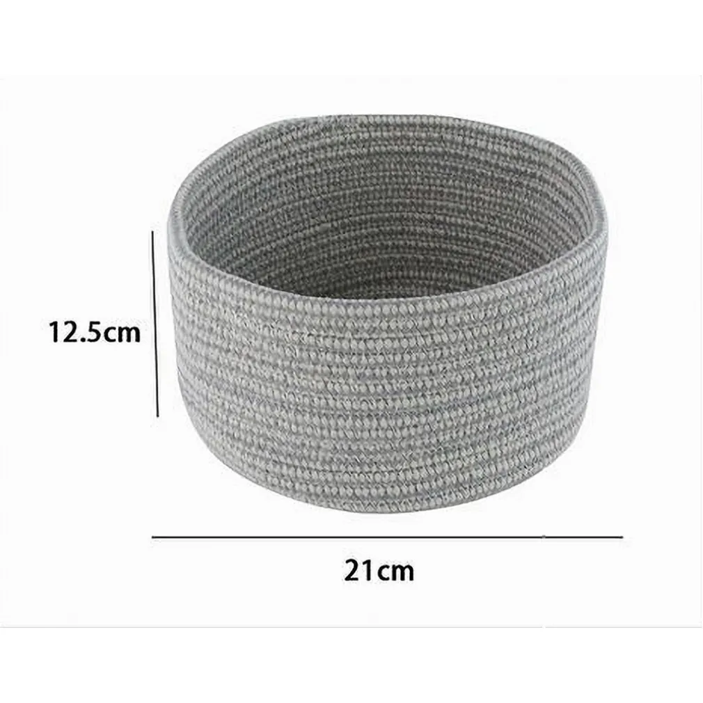 CESTINO PORTAOGGETTI CESTO TESSUTO INTRECCIATO GRIGIO TONDO CASA 21X12.5CM 10645