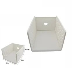 CESTINO PORTAOGGETTI ORGANIZER RETTANGOLARE CESTO PORTATUTTO SCATOLA 34X46X25.5