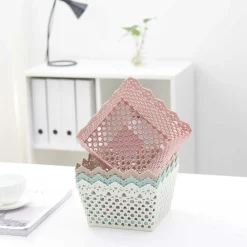 CESTINO PORTATUTTO OGGETTI CESTO MULTIUSO PLASTICA QUADRATO 18.2X18.2X11CM 79474