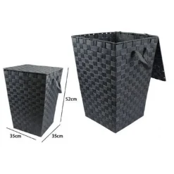 CESTO CESTINO PORTATUTTO PORTAOGGETTI BAGNO COPERCHIO 35X52CM 79104 GRIGIO SCURO