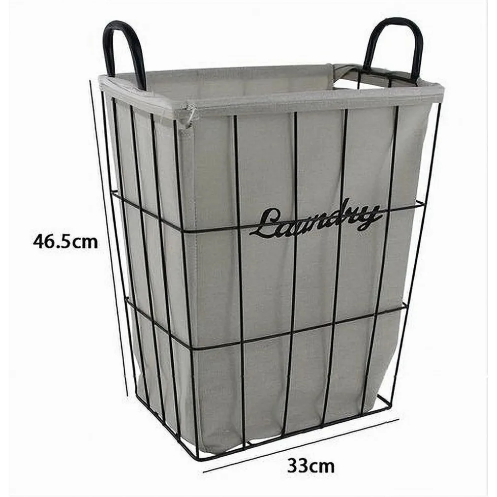 CESTO CONTENITORE PORTA BIANCHERIA IN TESSUTO STRUTTURA IN METALLO BAGNO 10633