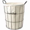 CESTO CONTENITORE PORTA BIANCHERIA TESSUTO CON STRUTTURA IN METALLO BAGNO 10629