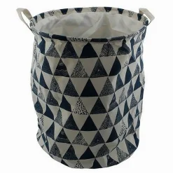 CESTO PORTA BIANCHERIA VESTITI SPORCHI PIEGHEVOLE MOTIVO TRIANGOLI 40X50CM 10477