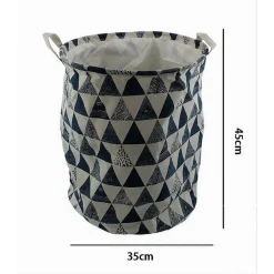 CESTO PORTA BIANCHERIA VESTITI SPORCHI PIEGHEVOLE MOTIVO TRIANGOLI 35X45CM 10476