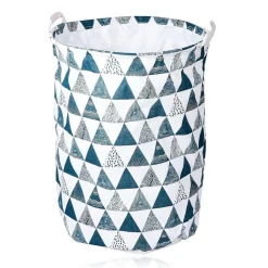 CESTO PORTA BIANCHERIA VESTITI SPORCHI PIEGHEVOLE MOTIVO TRIANGOLI 35X45CM 10476