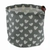 CESTO PORTA OGGETTI CON CUORI IN TESSUTO CON MANICO BAGNO CUCINA 25X28CM 10612