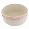 CESTO PORTA OGGETTI PER BIANCHERIA IN CORDA PON PON ROSA CESTINO 22X9.5 CM 10666