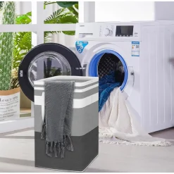 CESTO PORTABIANCHERIA LAVANDERIA PIEGHEVOLE CON MANICI AUTOPORTANTE PER VESTITI BAGNO