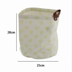 CESTO PORTAOGGETTI CUORI GIALLI IN TESSUTO CON MANICO BAGNO CUCINA 25X28CM 10611