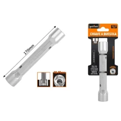 CHIAVE A BUSSOLA TUBO ESAGONALE DA 170 MM DOPPIE BOCCHE ESAGONALI 18-19 MM 97553