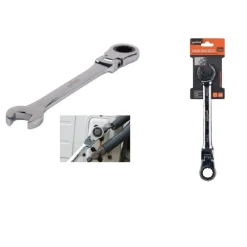 CHIAVE A CRICCHETTO COMBINATA 23MM TESTA PIEGHEVOLE CROMO VANADIO UTENSILE 91744