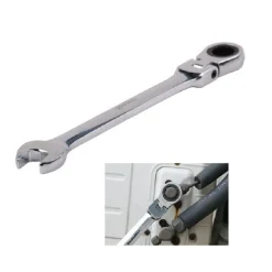 CHIAVE A CRICCHETTO COMBINATA 15MM TESTA PIEGHEVOLE CROMO VANADIO UTENSILE 91736