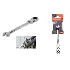 CHIAVE A CRICCHETTO COMBINATA 7 MM TESTA PIEGHEVOLE CROMO VANADIO UTENSILE 91729