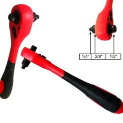 CHIAVE A CRICCHETTO REVERSIBILE UNIVERSALE 3 IN 1 PER BUSSOLE 1/4" - 3/8" - 1/2"