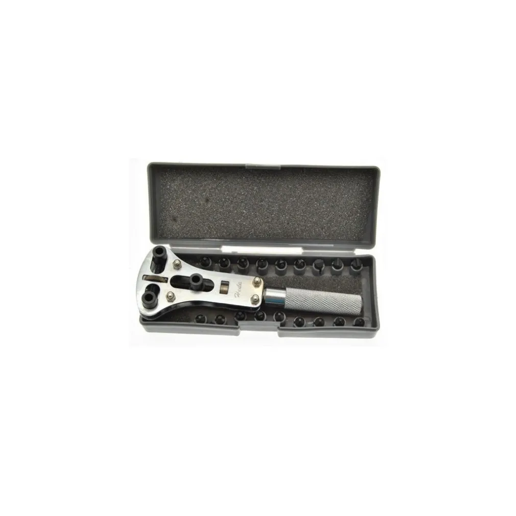 CHIAVE APRICASSA UNIVERSALE APRI CASSA CASSE OROLOGI RIPARA OROLOGIO CON 18 PUNTE DIVERSE