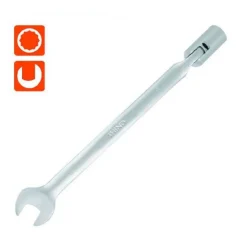 CHIAVE COMBINATA 9 MM FISSA E A BUSSOLA POLIGONALE CON SNODO CROMO VANADIO 97557