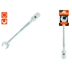 CHIAVE COMBINATA 18MM FISSA E A BUSSOLA POLIGONALE CON SNODO CROMO VANADIO 97566