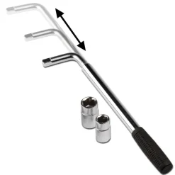 CHIAVE ESAGONALE PER DADI RUOTE AUTO AUTOMOBILE TELESCOPICA 2 INSERTI IN ACCIAIO