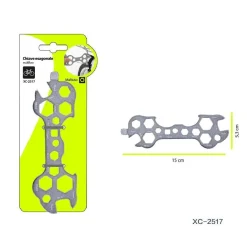 CHIAVE ESAGONALE PIATTA MULTIFORO UTENSILI DI RIPARAZIONE MULTIUSO BICI XC-2517