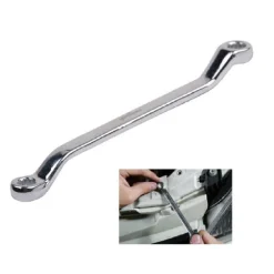 CHIAVE FISSA POLIGONALE A DOPPIA TESTA CURVA 8-9MM ANELLO A STELLA CROMATA 91688