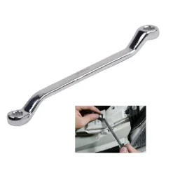 CHIAVE FISSA POLIGONALE DOPPIA TESTA CURVA 16-18MM ANELLO A STELLA CROMATA 91694